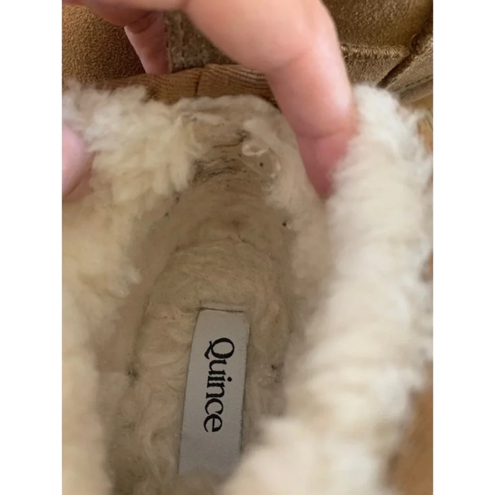 Quince Australian Merino Wool Shearling Ankle Boots Chestnut Brown Womens 8